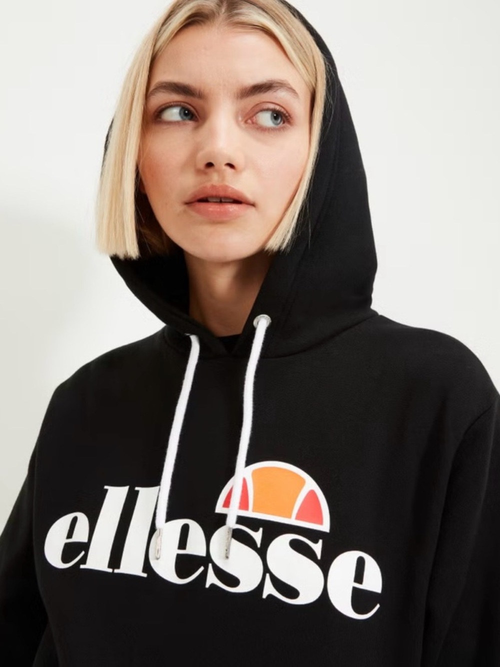 Ellesse Black Hoodie with White and Red Logo Unisex